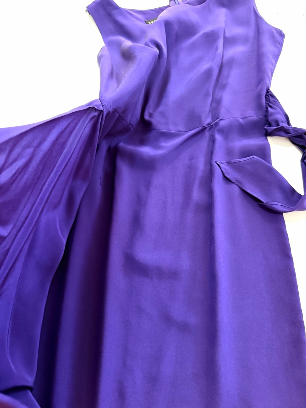 Spenser Jeremy Purple Silk Sheath Sleeveless Column Tank Dress Size 4 Maxi Soft - Picture 9 of 15